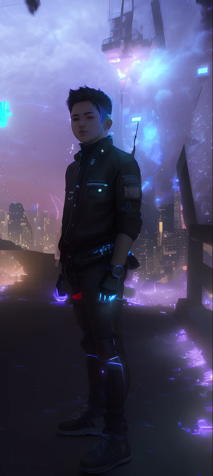 ultra detail, high resolution, ultra detailed, best quality, amazing, top quality, extremely detailed CG unity 8k wallpaper, cinematic lighting, cat fanboy, cyberpunk, dark boy