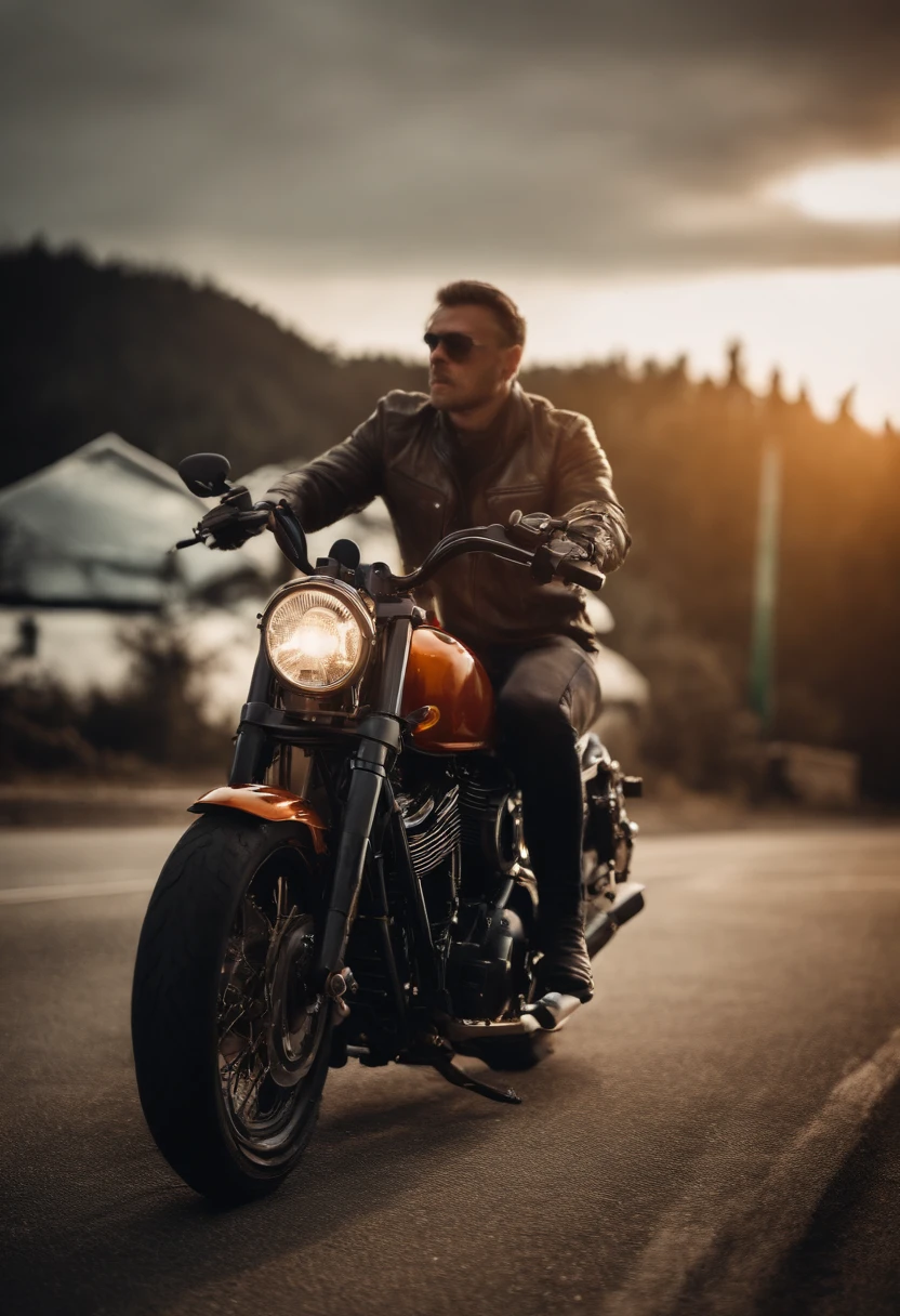 biker en flamme