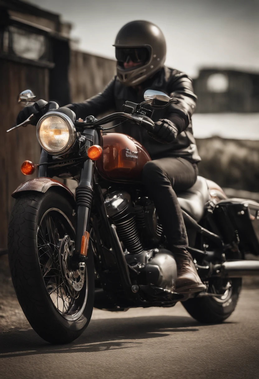 biker en flamme