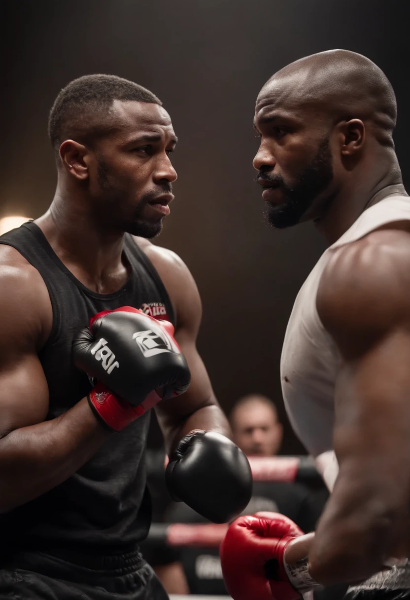 2 black men, mma fighter, 4k, realism