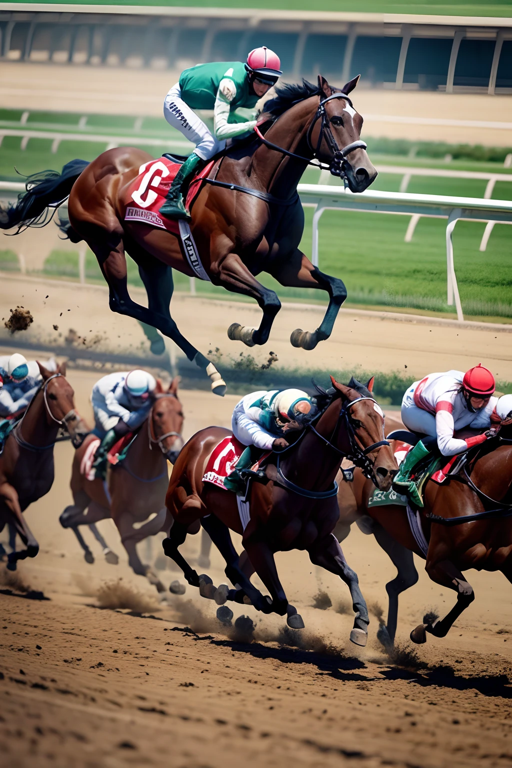 horse racing,Racehorses running on the racetrack,