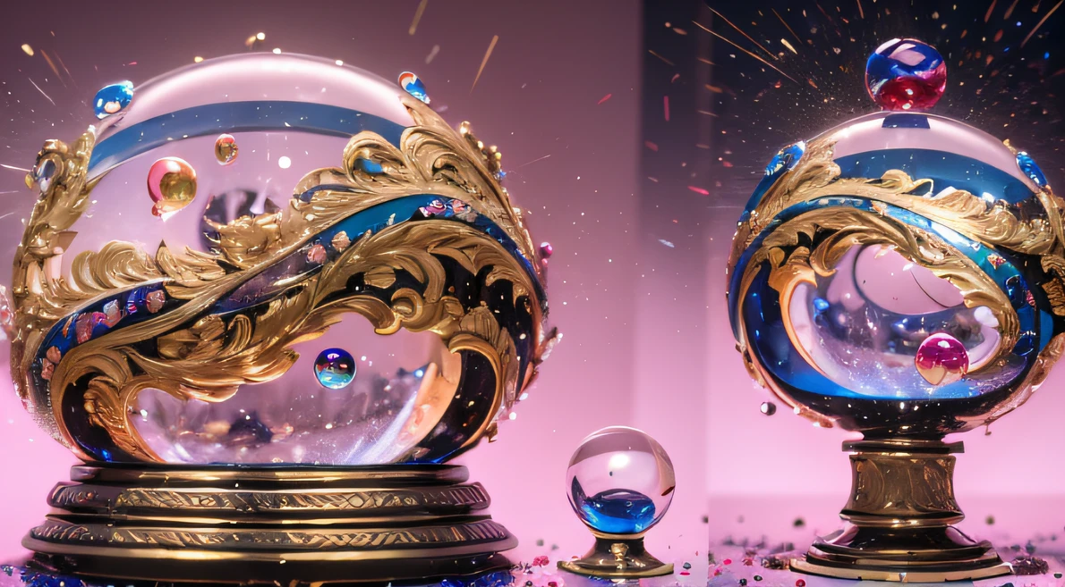 32K(tmasterpiece,k hd,hyper HD,32K)Curly hair with a ball tip,Flowing bubbles,ponds,zydink, a color, Asian people (water sphere), (Colorful bubbles), Combat posture, looking at the ground, Large rolls of rouge bubbles, Flowing rouge curls,Crystal tiara, Chinese long-sleeved black gold garment, Water Goddess(Abstract water splash:1.2), Pink peony flower background,Buble(realisticlying:1.4),Rouge hair,The day is in full swing,The background is pure, A high resolution, the detail, RAW photogr, Sharp Re, Nikon D850 Film Stock Photo by Jefferies Lee 4 Kodak Portra 400 Camera F1.6 shots, Rich colors, ultra-realistic vivid textures, Dramatic lighting, Unreal Engine Art Station Trend, cinestir 800,Large roll bubbles,Flowing bubbles,Colored bubbles that refract light