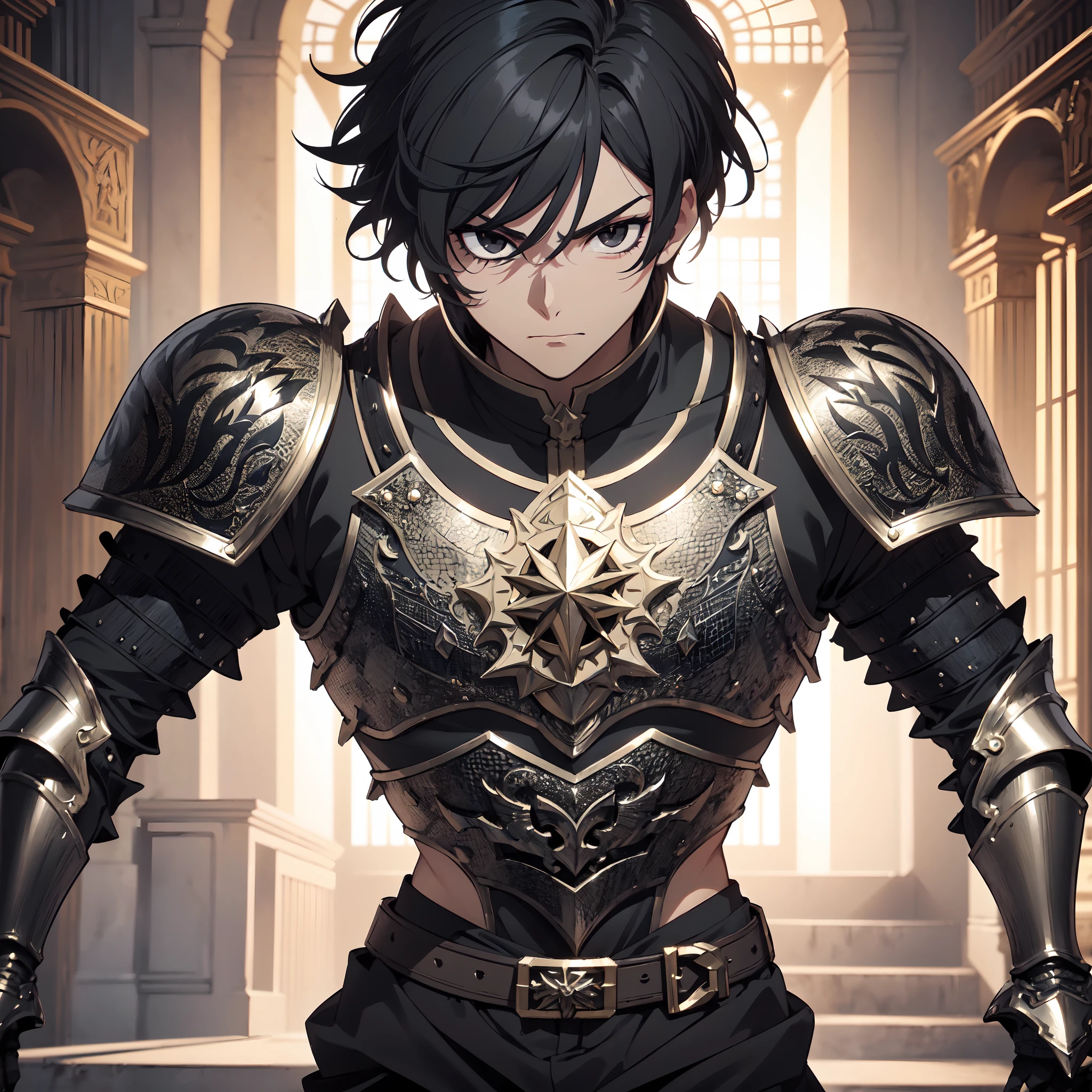 128K Ultra High Definition,
128K Ultra High Quality,
128K Ultra High Resolution,
Best Definition,
Best Quality,
Best Resolution,
Perfectly Detailed,
Perfectly Designed,
Extremely Detailed,
Extremely Designed,
Hyper Detailed,
Hyper Definition,
Hyper Quality,
Hyper Resolution,
Masterpiece,
(((Anime))),
Body Shot,
(((Boy))),
Handsome,
Muscular Body,
(((Black Short Hair))),
(((Black Eyes))),
(((Hyper Detailed & Perfectly Designed Armor Plates))),
(((Hyper Detailed & Perfectly Designed Engraving Jeweled Baron Armor))),
(((Inside Of Medieval Royal Palace Background Scenery))),