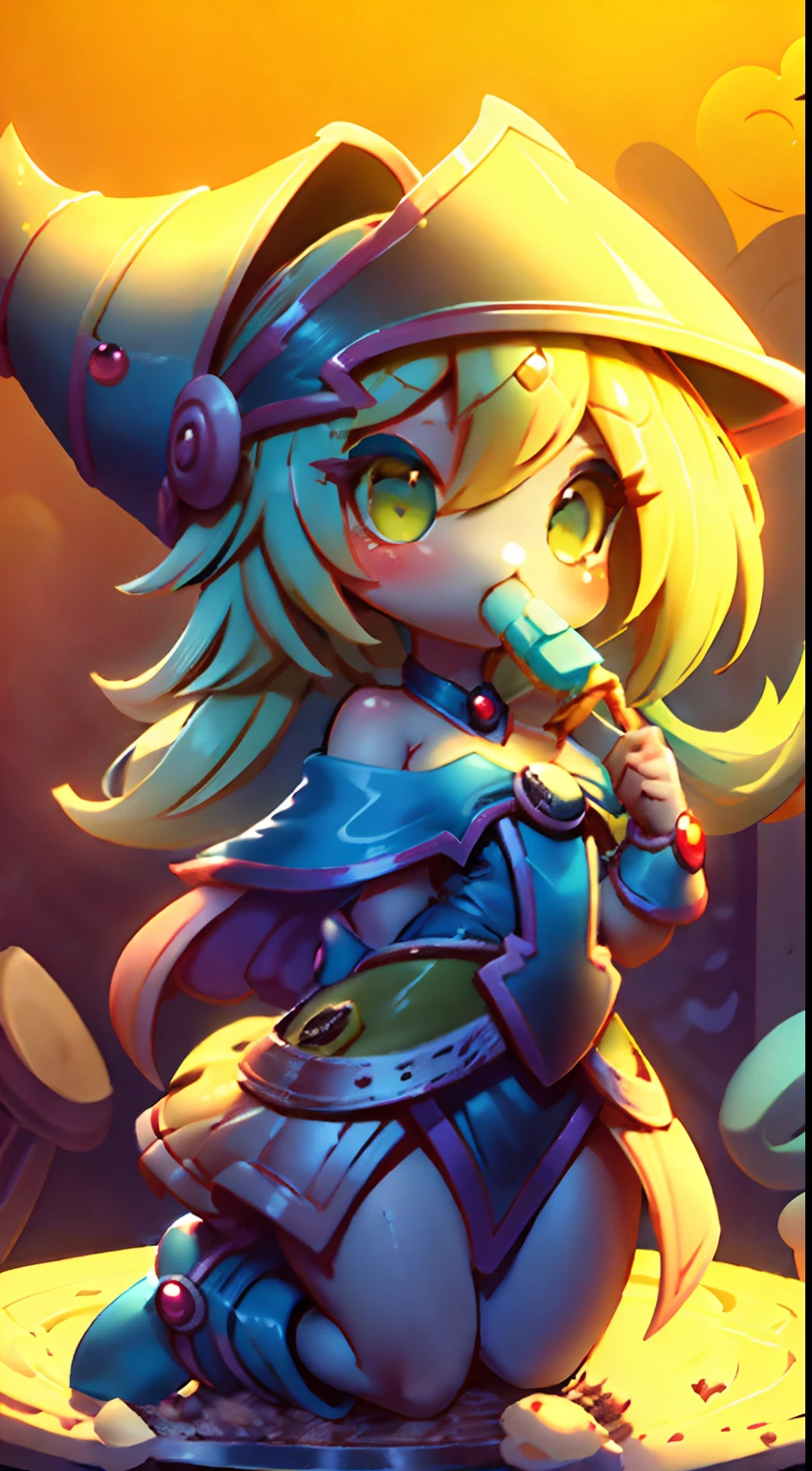 Dark magician girl rabbit version, orejas grandes, sonrisa feliz, (usando Hanfu) peludo, cabello esponjoso, Suave ((La mejor calidad)), ((Obra maestra)), (Accesorio para el cabello)( Detalle extremo, Highest detail, Arte Oficial, Beauty and Aesthetics:1.2), Profundidad de campo, compositing ( (todo el cuerpo) ), (dark magician girl Chibi), (Ojos hermosos y detallados: 1.3), (muy feliz:1) (verde menta claro y blanco degradado), Caja ciega Popmart, Textura de arcilla, (globo transparente, Fondo decorativo de nubes), Luz natural, La mejor calidad, Super detail, Arte 3D, c4d, batidora, OC renderizador, Renderizado 3D, 8k