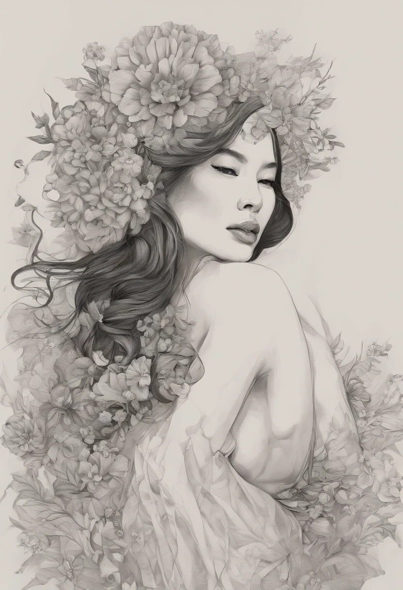 official art, unity 8k wallpaper, ultra detailed, beautiful and aesthetic, masterpiece, best quality, chinese style, (zentangle, mandala, tangle, entangle), ecstasy of flower, 1girl, extremely detailed, dynamic angle, cowboyshot, the most beautiful form of chaos, elegant, a brutalist designed, vivid colours, romanticism, by james jean, roby dwi antono, ross tran, francis bacon, michal mraz, adrian ghenie, petra cortright, gerhard richter, takato yamamoto, ashley wood, atmospheric