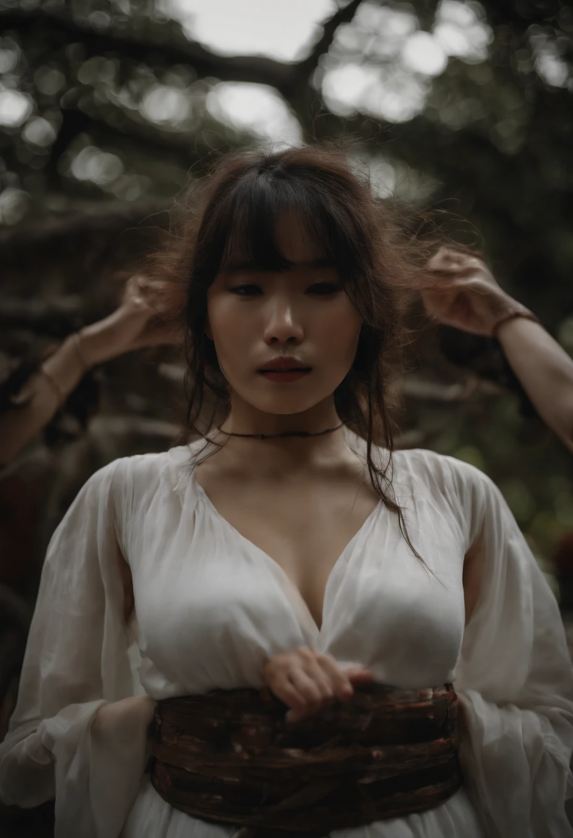 Lift your legs and hang in the air to show the soles of your feet、Lie down with your hips turned away、Sole of one's feet、M-shaped legs、Woman opening her legs、Clothes melt、master piece、1人、独奏、Braids、Torn clothes、handcuffs、chains、One navel、Tears、(back arms:1.2)、Shibari、chains、heart shaped pupils、scream、Hand flail、Flail、Ruined toilet、red hairs、White shirt、Black tie、Black pants