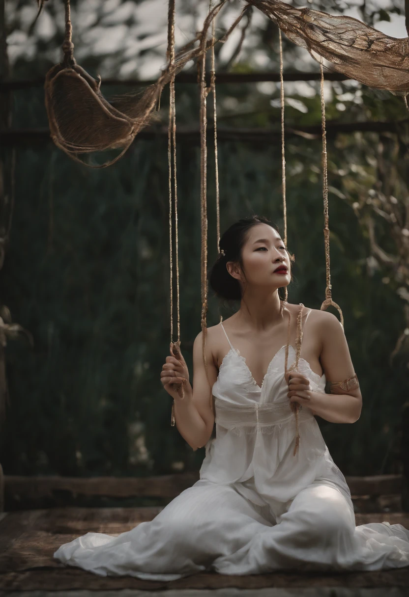 Lift your legs and hang in the air to show the soles of your feet、Lie down with your hips turned away、Sole of one's feet、M-shaped legs、Woman opening her legs、Clothes melt、master piece、1人、独奏、Braids、Torn clothes、handcuffs、chains、One navel、Tears、(back arms:1.2)、Shibari、chains、heart shaped pupils、scream、Hand flail、Flail、Ruined toilet、red hairs、White shirt、Black tie、Black pants