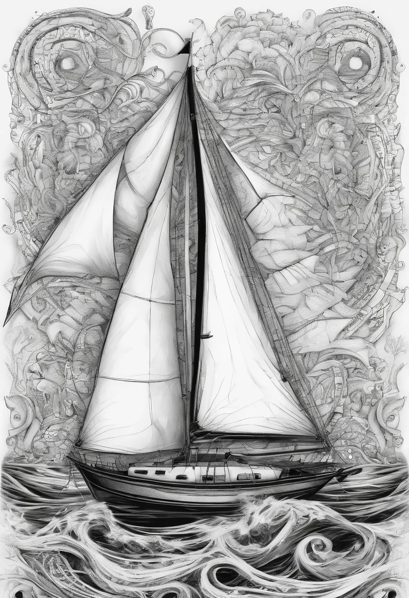 Pictures of sailboats, Digital pen and digital ink, detailed digital drawing, Symmetrical digital illustration, , digital intricate art, Digital drawing, Detailed. Sailing Class, Hand drawn digital art, 4K. Detailed drawing, Digital painting | Intricate, Sailing wave class,Winding painting,violent storm,big sea waves
