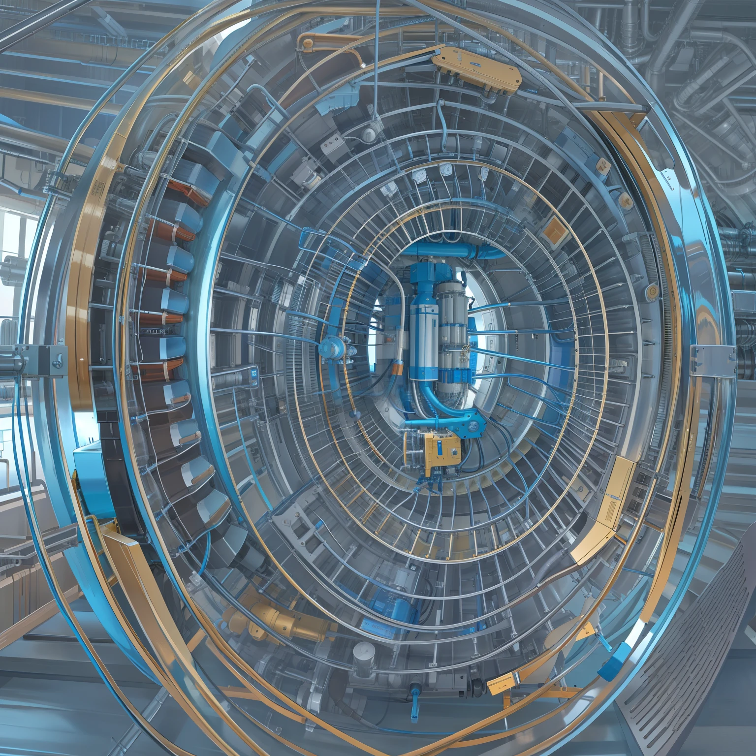 Making a tubular particle generator, ighly detailed, ultra-detailliert, Modern and technologically advanced. vivd colour, Blu-rays and the Time Machine of the Future.