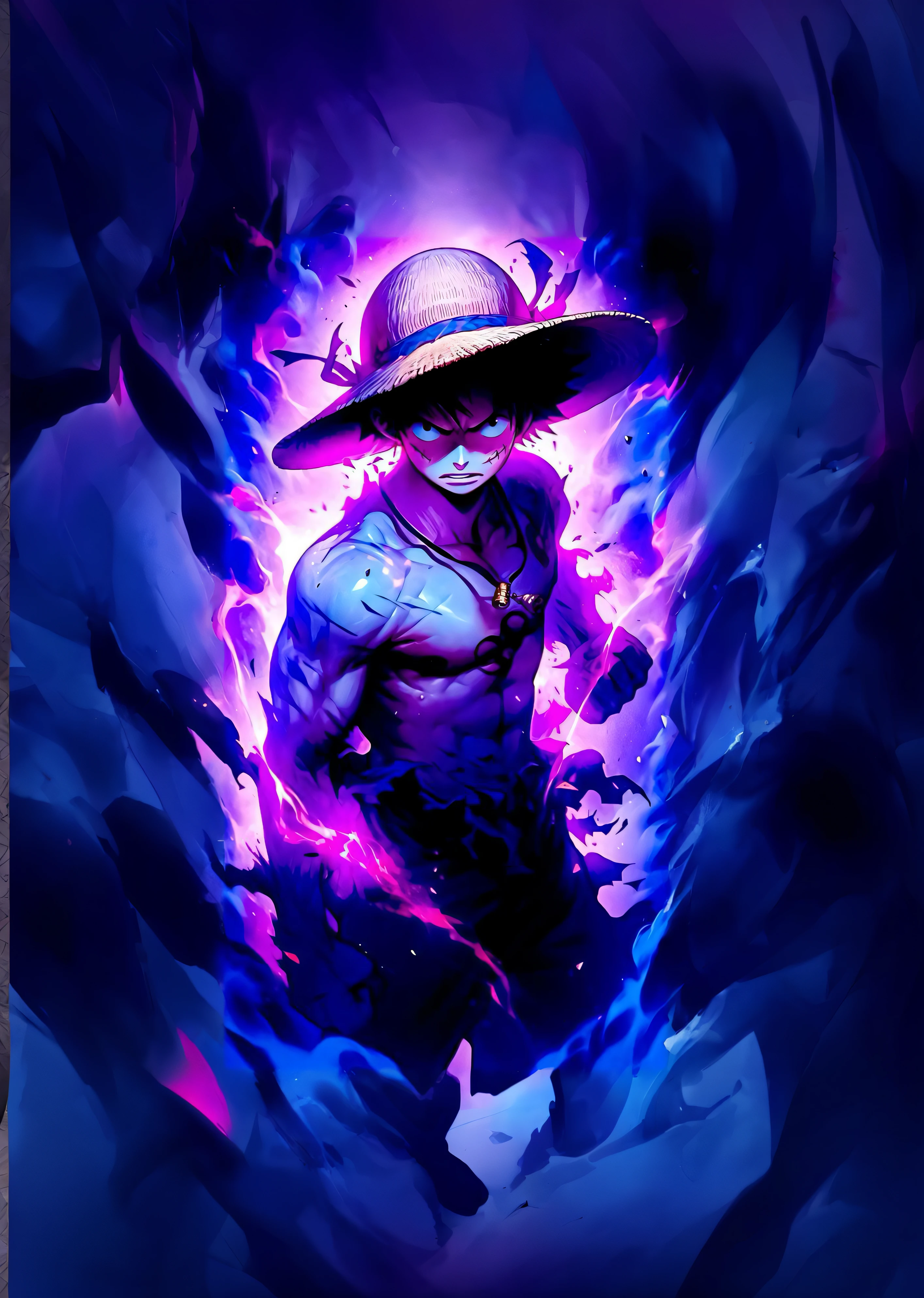 A man in a hat and blue shirt is standing in the water, Luffy, 4k anime wallpapers, Anime Wallpaper 4k, Macaco D. Luffy, Macaco D Luffy, badass anime 8 k, Luffy (one piece, Papel de parede anime 4k, Anime Wallaper, Poderes de fogo azul, 4 k manga wallpaper, Anime Art Wallpaper 4K, Anime Art Wallpaper 4K