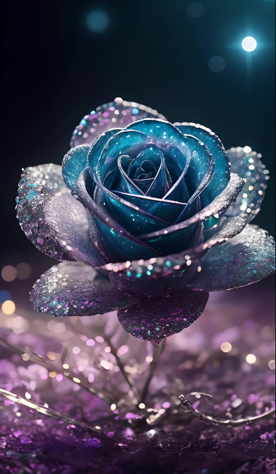 Crystal Rose, fanciful, galaxy, purity, glistening, glistening, glory, colorfully, Amazing photography., dramatic light, photo-hyper-realistic, Ultra - Details, 10, deep depth of field, high-res