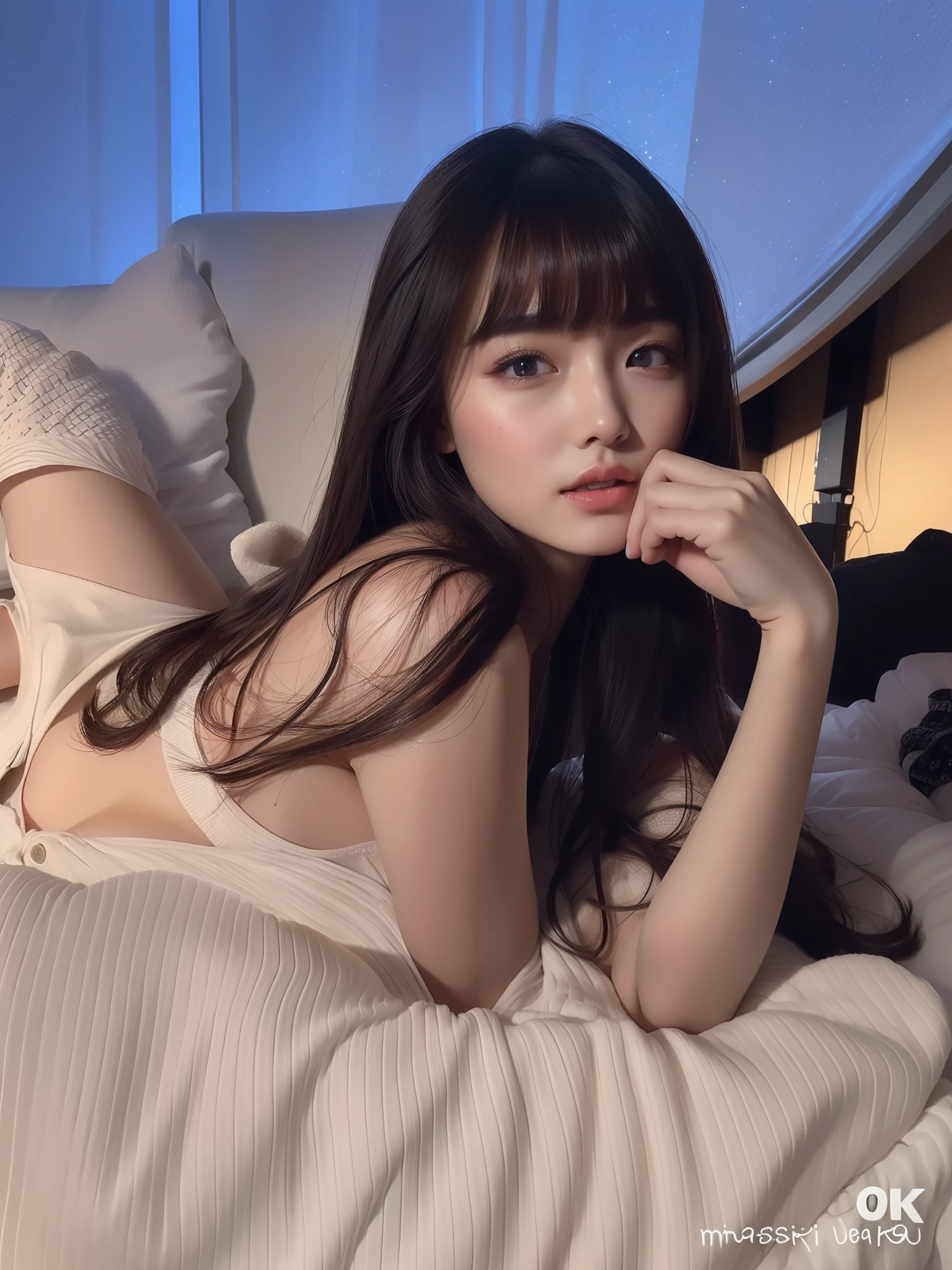 ((Best quality, 8k, Masterpiece :1.3)), 1girl, Pretty woman with slender abs :1.3, (Medium-short hair, Huge breasts :1.2), Cardigan :1.1, Ultra-detailed face, Detailed eyes, Double eyelid