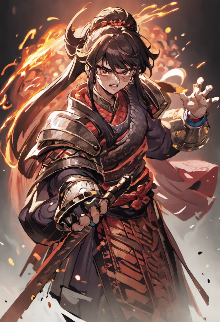 three kingdom,A meticulous face,Clear face,Full body like,Shogun,Armor,Card background、对称,High picture quality,tmasterpiece,best qualtiy,超高分辨率
