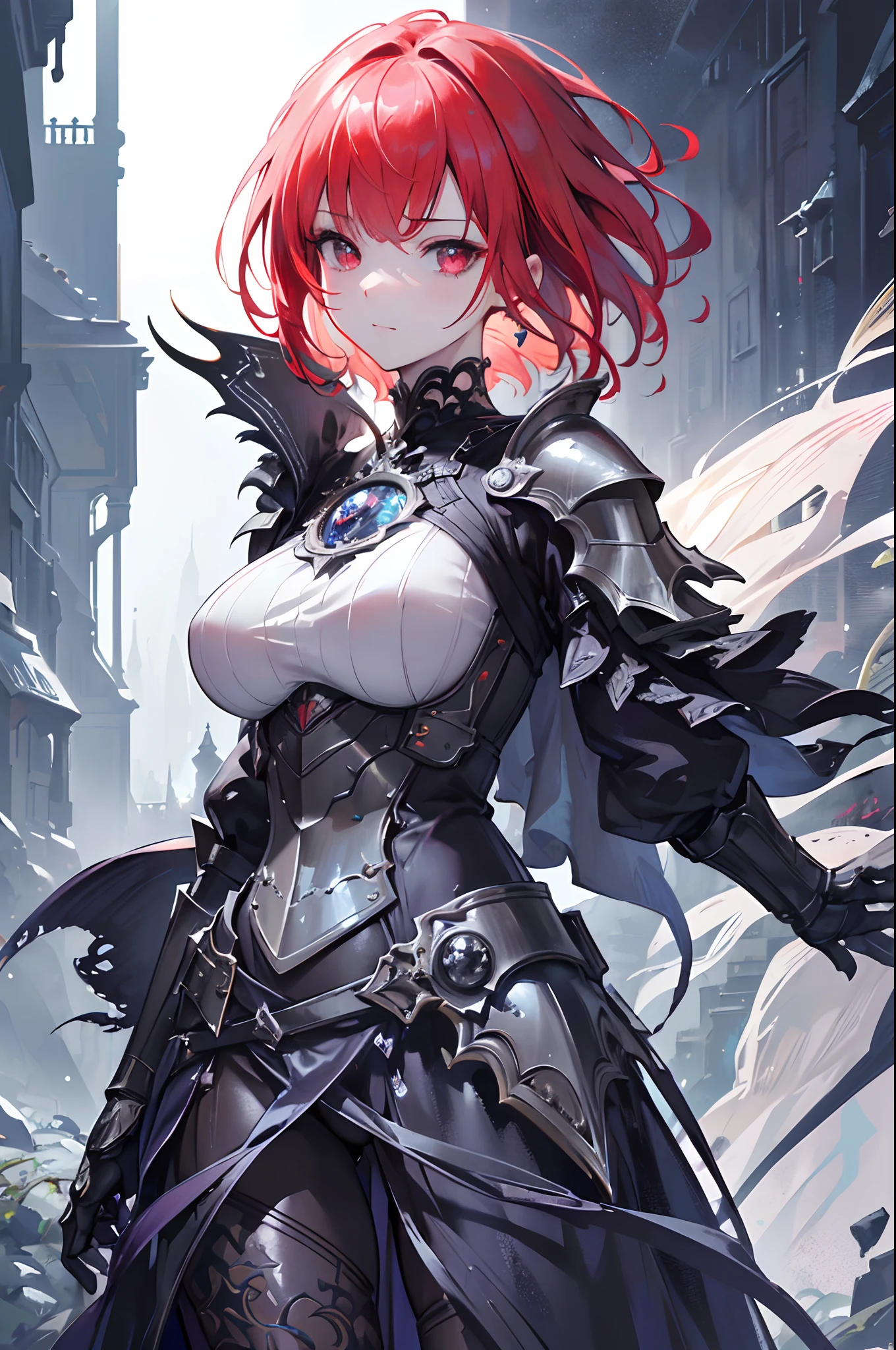 best quality,4k,8k,highres,masterpiece:1.2),ultra-detailed, extremely detailed eyes, extremely detailed body, (large masterpiece digital art), (detailed manga illustration), (detailed line art), ((perfect anatomy)), (intricate details:1.3), (ultra-detailed:1.3), (illustration:1.3), (sharp focus:1.3), (natural lighting:1.05), (vivid colors:1.3), (masterpiece), best quality, expressive eyes, perfect face, 1 girl, breasts, gloves, large breasts, {blue hair}, medium hair, wavy hair, (gray eyes), hourglass physique, huge ass, dynamic pose, dynamic lighting, fur trim, hair bun, glowing, crystal, delicate\(armor\), armor, ((full armor)), cuisses, shoulder armor, belt, hand guard, boots, glove, particles stream, creationmagic, ethereal creation, Magic Circle, glowing, crystal, jim lee, beautiful esd_woman, hair bun, fur trim, jewelry, crystal, wild energy, cinematic lighting, heroic atmosphere, Beautiful woman, Atey Ghailan, Jeremy Mann, Greg Manchess, Antonio Moro, trend in ArtStation, trend in CGSociety, Intricate, High Detail, Sharp focus, dramatic and photorealistic painting art by Midjourney and Greg Rutkowski, Marvel Cinematic Universe style, (((mystical gothic castle in the background))),