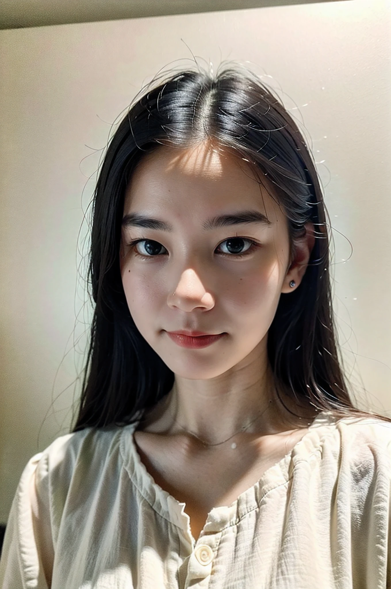 (Realistic, photo-realistic:1.37),(8K, Best quality, Masterpiece:1.2), Ultra-detailed, 超高分辨率,with a round face, Best quality,Extremely detailed face,Extremely detailed eyes and face, Beautiful detailed eyes ,haunting smile,long whitr hair,