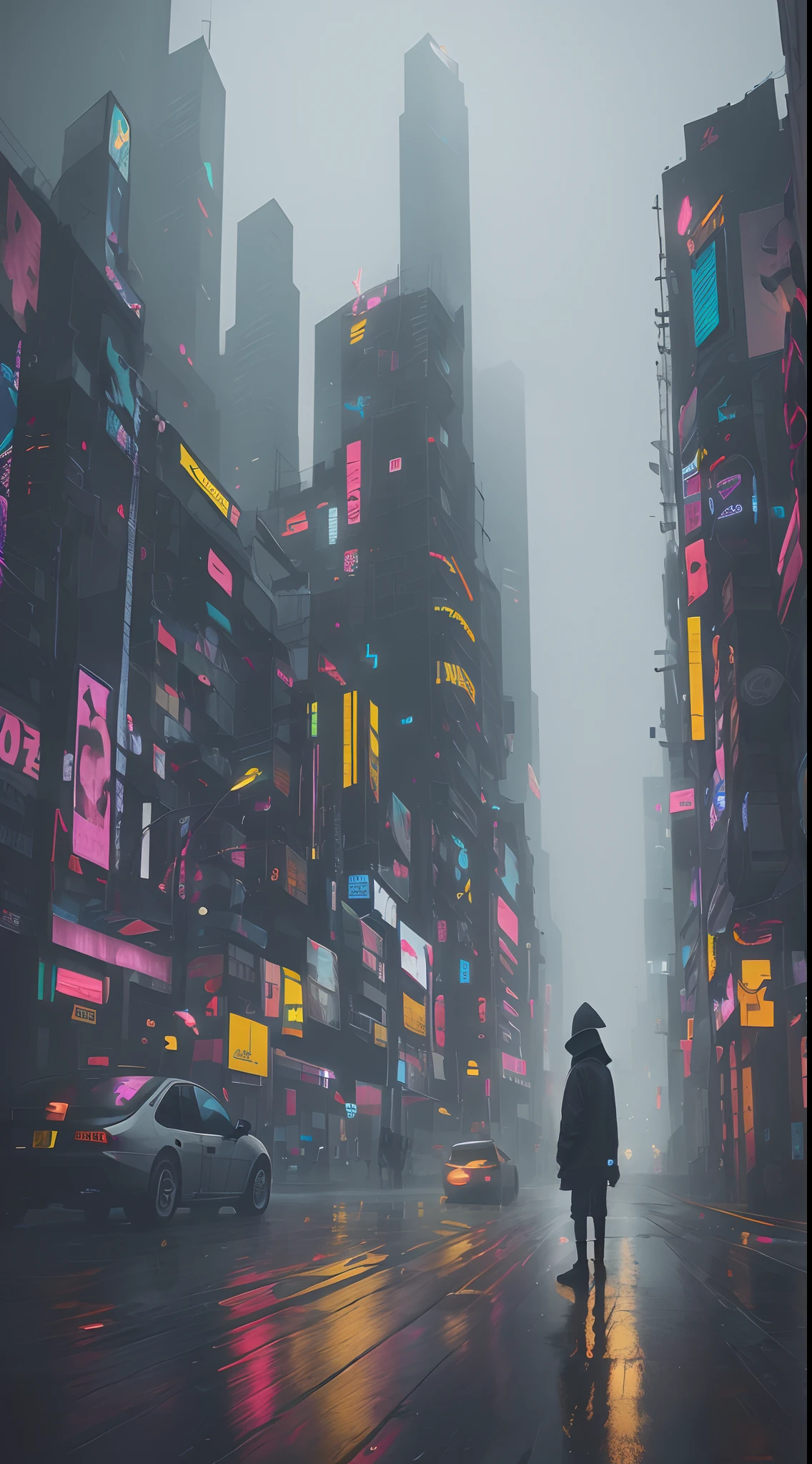 Neblina de chuva cyberpunk