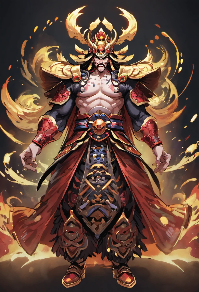 three kingdom, the emperor,A meticulous face,Clear face,Full body like,Shogun,with black background, High picture quality,tmasterpiece,best qualtiy,超高分辨率