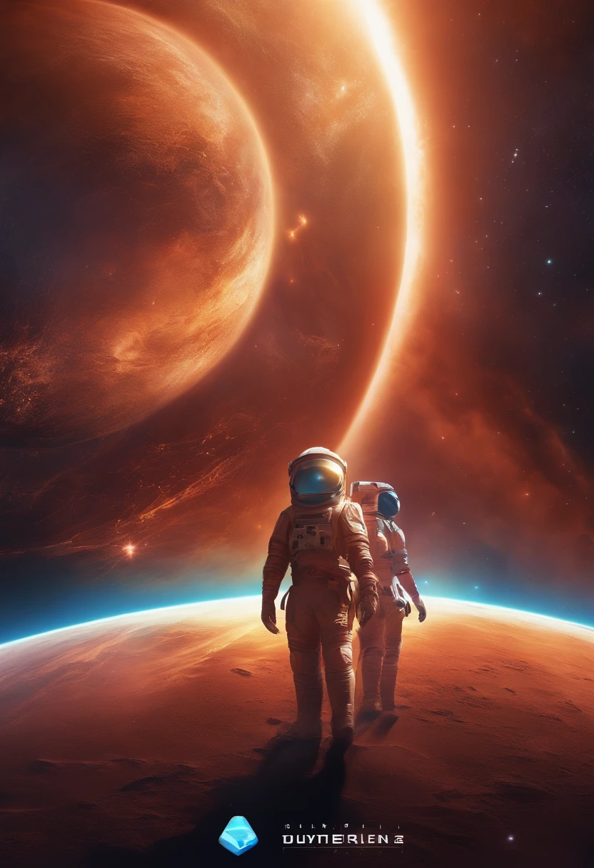a closeup of a logo with a space background, official splash art, sports logo, universe, official art, game logo, 3d icon for mobile game, unknown art style, duelyst style, metaverse concept art, Game Promotional Poster, cyber universe style, amazing home screen art, official poster art, concept art, splash screen art, key art, ending with name UNIVERSE