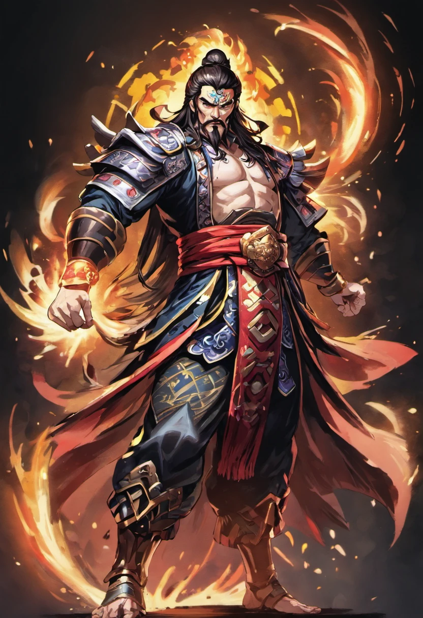 three kingdom, Cao Cao,A meticulous face,Clear face,Full body like,Shogun,with black background, High picture quality,tmasterpiece,best qualtiy,超高分辨率