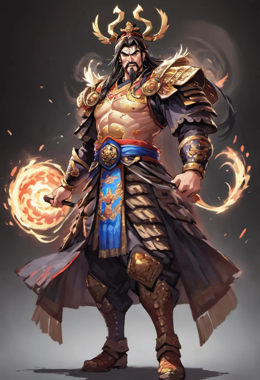 three kingdom, Cao Cao,A meticulous face,Clear face,Full body like,Shogun,with black background, High picture quality,tmasterpiece,best qualtiy,超高分辨率