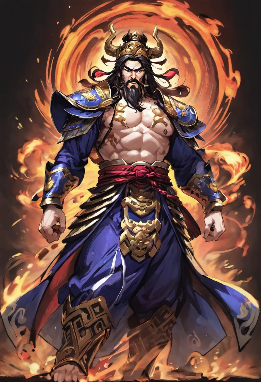 three kingdom, Cao Cao,A meticulous face,Clear face,Full body like,Shogun,with black background, High picture quality,tmasterpiece,best qualtiy,超高分辨率