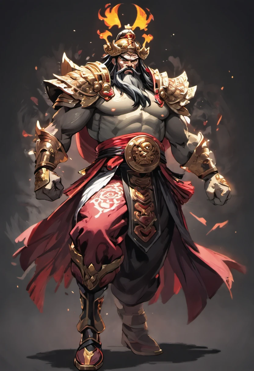 three kingdom, Guan yu，A meticulous face，Clear face，Full body like，Shogun，with black background, High picture quality，tmasterpiece，best qualtiy，超高分辨率