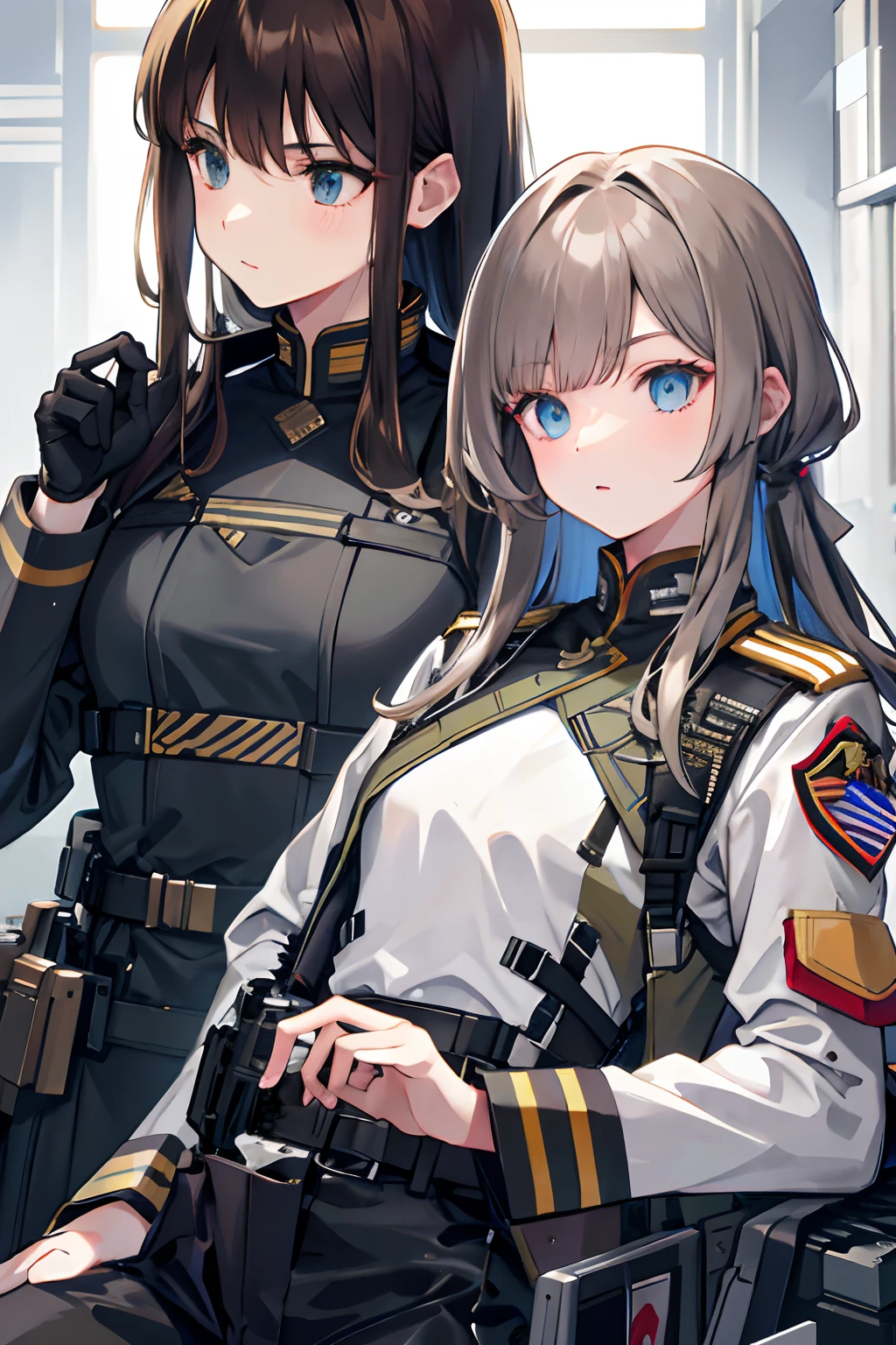 General and girl soldier glaring at each other、Anime girl glaring at the shogun, Girl and old man distorting、girls frontline style, from girls frontline, Fine details. girls' frontline, girls' frontline, girls frontline cg, infantry girl, Women's Last Tour, soldier girl, M4 Sopmod II Girls Frontline, anime maid ss military, girls frontline universe, Mechanized soldier girl, Majora、lieutenant colonel、Girls Moon、Start of battle!