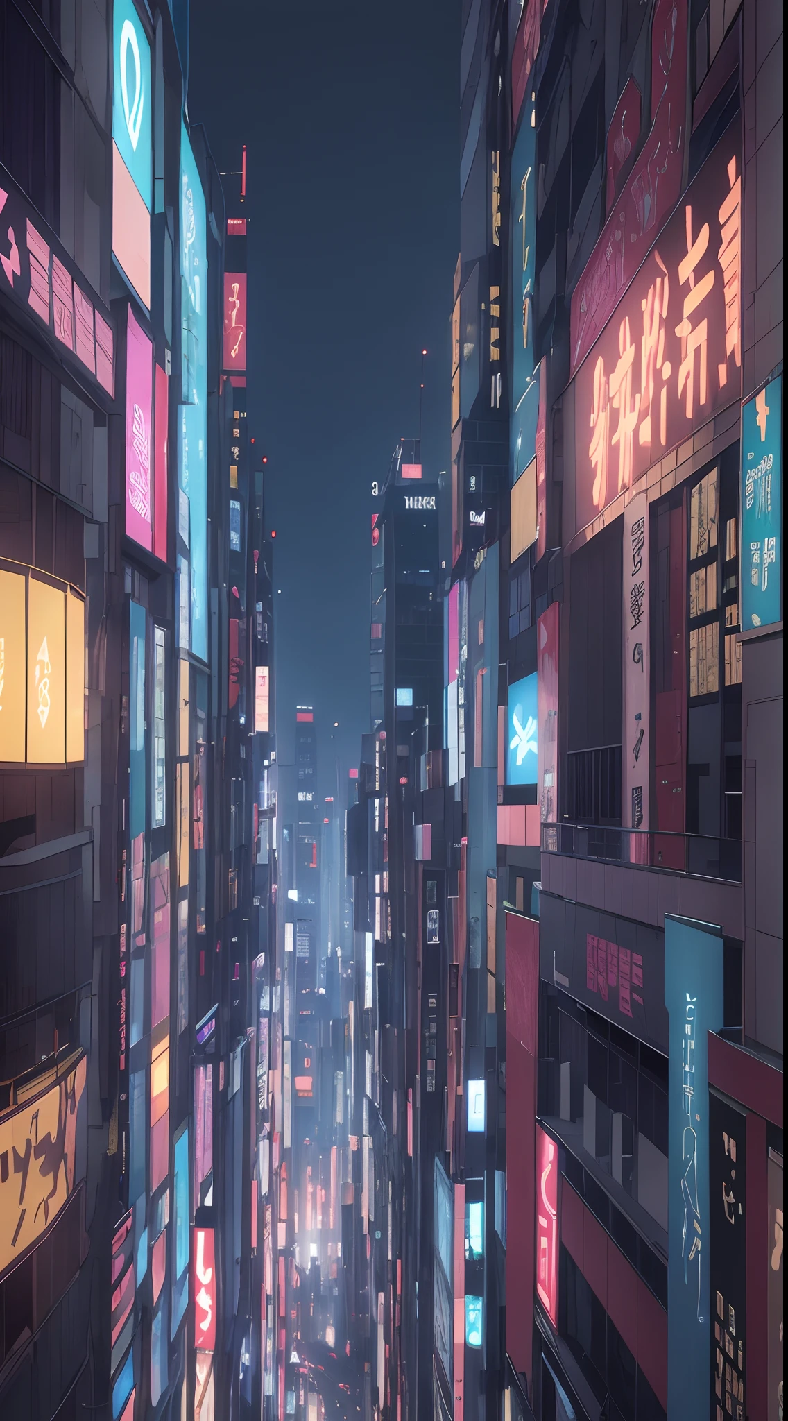 gorgeous masterpiece cityscape shot of cyberpunk tokyo at night, intricate details, neon, volumetric lighting, anime, shinjuku