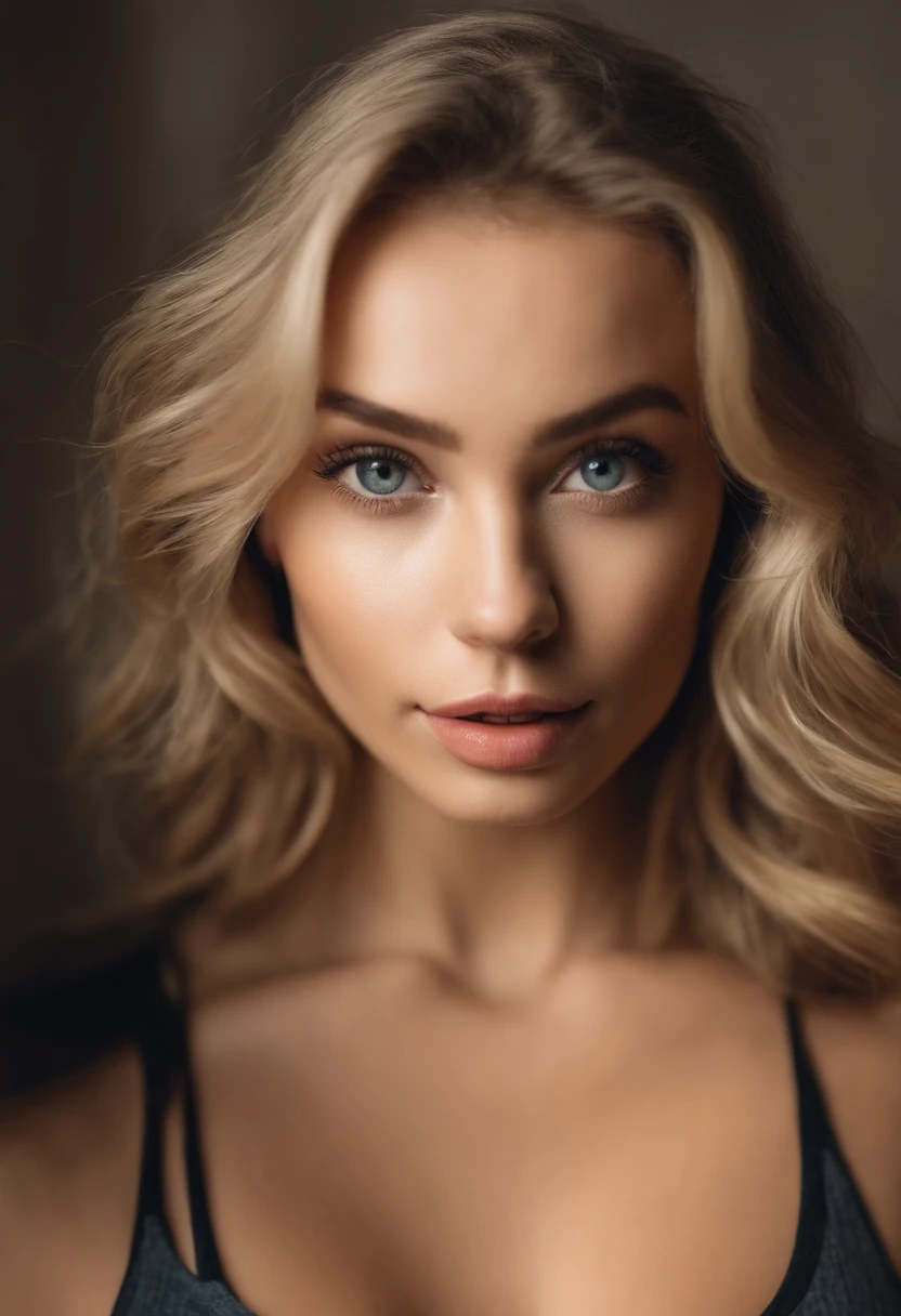 woman with matching tank top and panties, fille sexy aux yeux bleus, Portrait Sophie Mudd, Portrait de Corinna Kopf, cheveux blonds et grands yeux, selfie of a young woman, ohne Maquillage, maquillage naturel, Look directly into the camera, Visage avec Artgram, dezentes Maquillage, Superbe photo du corps entier, dans la chambre, gros seins, Blonde, Latin