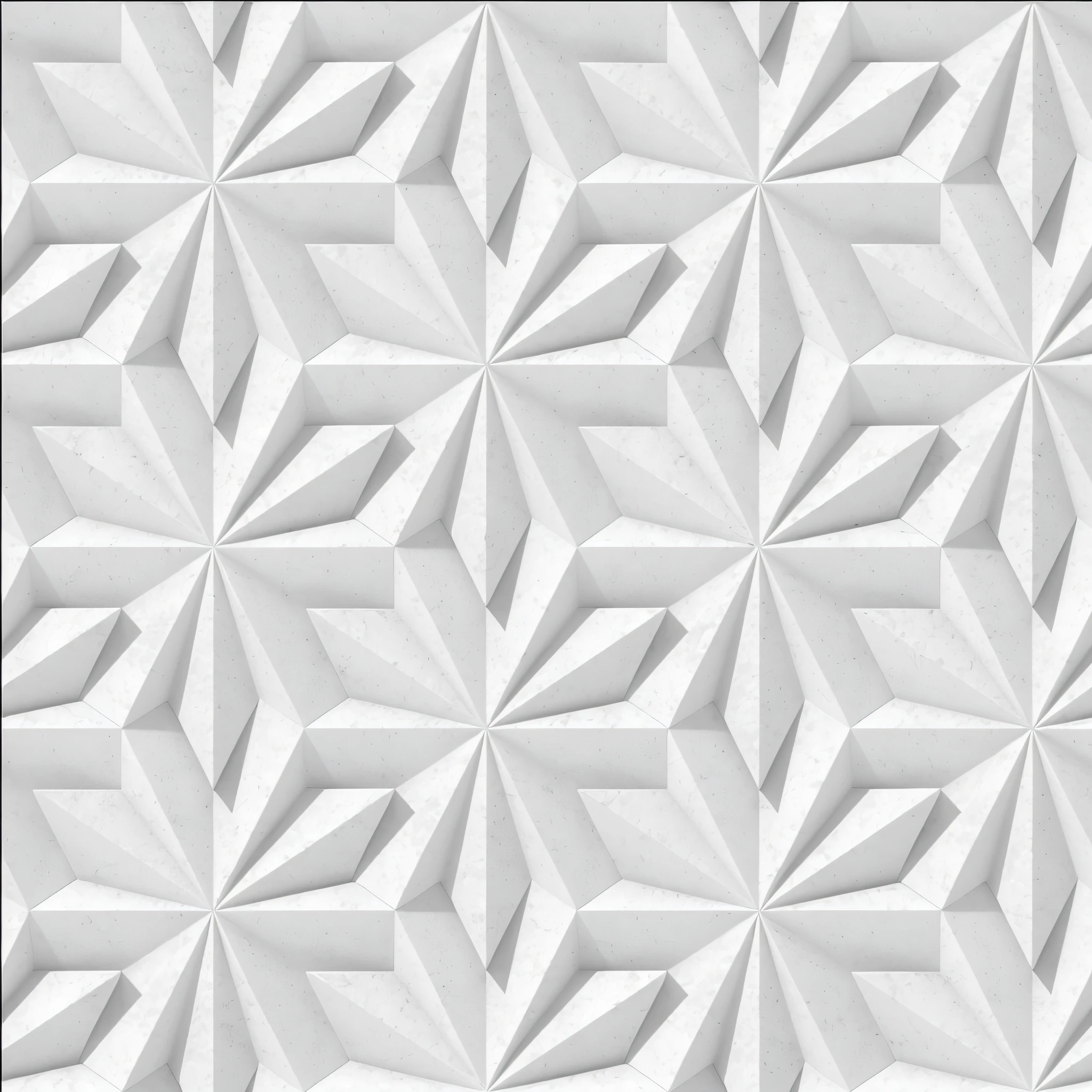 a closeup of a white wall with a triangle pattern, Fractais brancos, textura de ladrilho, an ambient occlusion render, tesselation, white panels, Angular dynamic white rock floor, textura do diamante, Ambient occlusion:3, subtle pattern, fundo branco, carved white marble, carved marble texture silk cloth