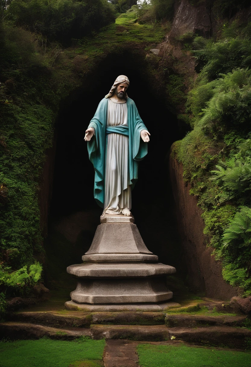 Jesus Cristo pendurado na cruz de madeira