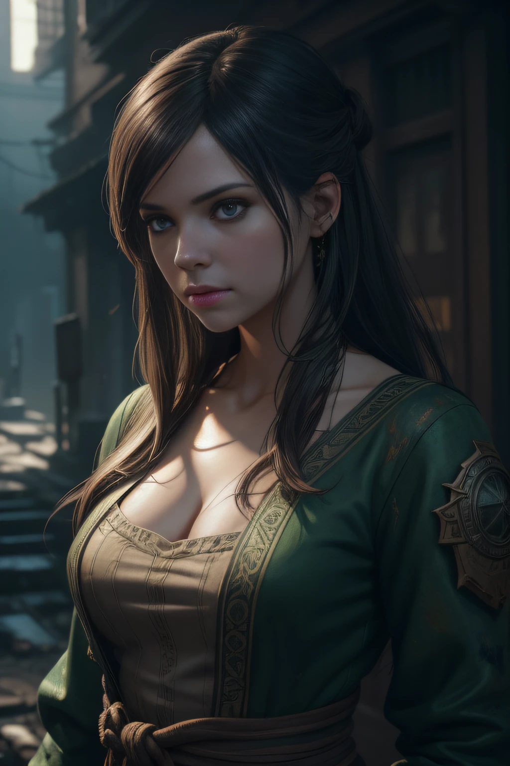 a portrait of a lonely beauty zombie girl alone in a crowd, alabaster skin, grunge outfit, crawed background, doubtful poses, perfect face, hyper detailed, dead inside, green eyes, (extremely detailed cg unity 8k wallpaper), the most beautiful artwork in the world, atey ghailan, in the style of studio ghibli, by jeremy mann, greg manchess, antonio moro, intricate, high detail, photorealistic painting art by midjourney and greg rutkowski, matte, bryan organ, extremely detailed cg unity 8k wallpaper, high detail, photorealistic painting art by midjourney and greg rutkowski, matte, bryan organ, extremely detailed cg unity 8k wallpaper, high detail, photorealistic painting art by midjourney and greg rutkowski, matte, bryan organ, extremely detailed cg unity 8k wallpaper, high detail, photorealistic painting art by midjourney and greg rutkowski, matte, bryan organ