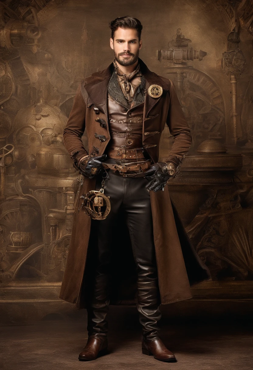 Guerreiro masculino, wearing leather pants and skull belt, pulseiras e ombreiras de espeto.
