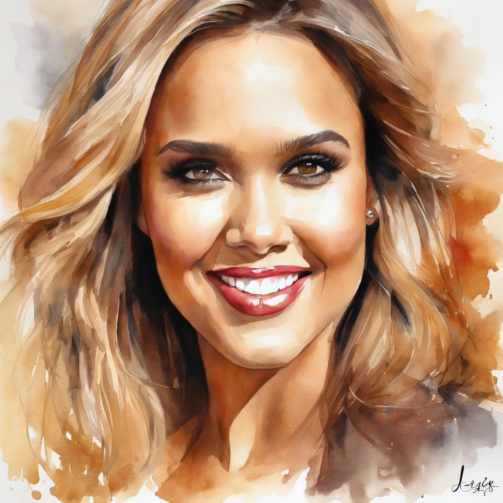 Alex Ross's Portrait of Jessica Alba、Jessica Alba with a sexy face