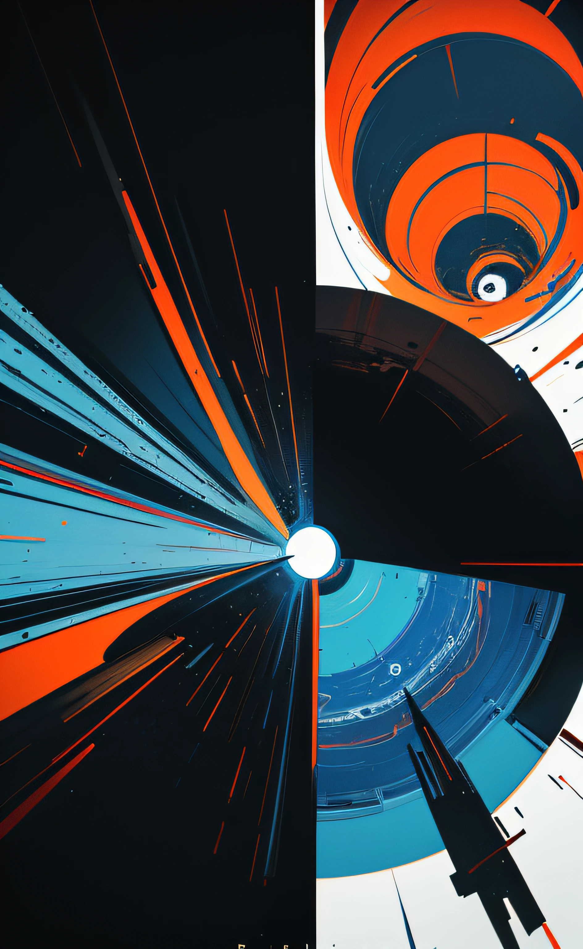 space thriller movie poster, masterpiece, best quality, collage, (Bauhaus, shapes, lines, abstract:1.1) in the style of drew struzan