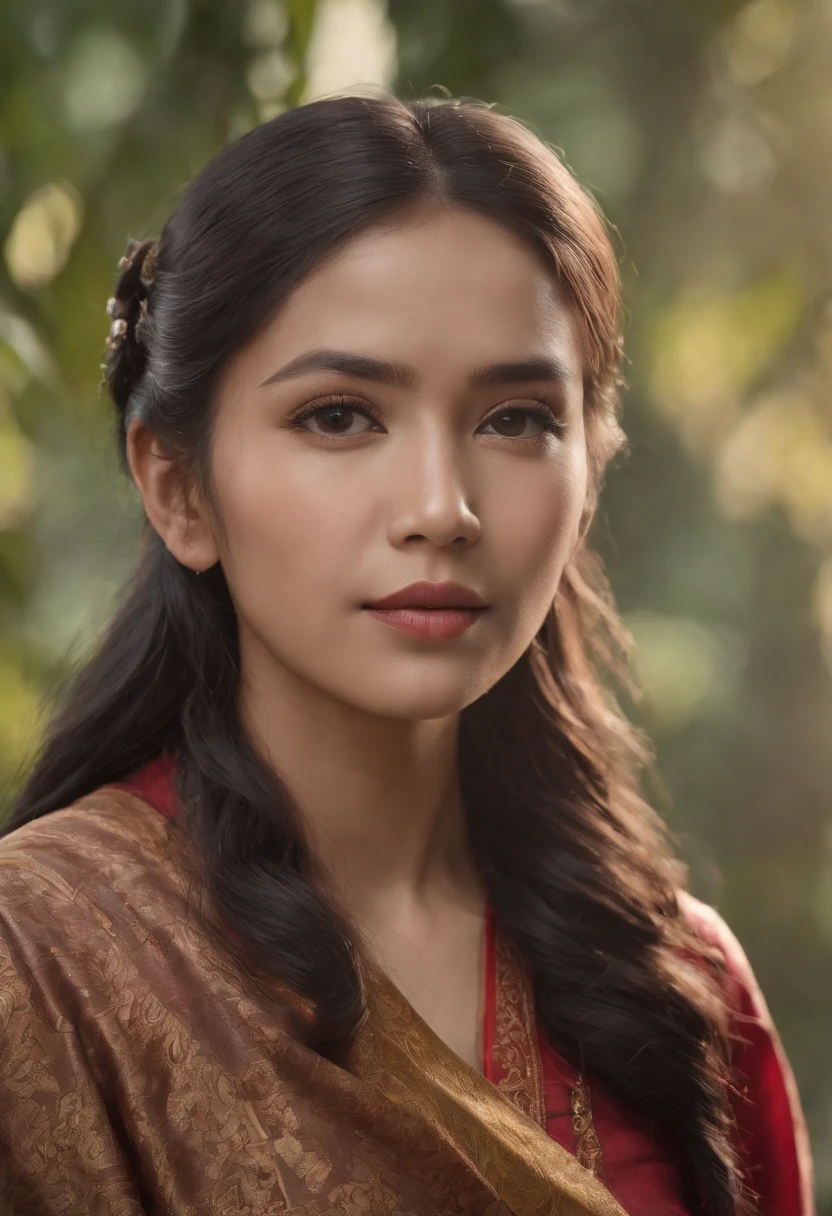 1female, Sundanese ethnicity, ancient java, a priest from the Pajajaran kingdom, with an elegant and dignified gaze, masterpiece, the best quality, (detailed face, detailed ayes, detailed skin texture, ultra-detailed body), realistic, 4k textures, HDR, best 8k, insane details, intricate details, hyperdetailed, hyper quality, great detail, ultra-detailed, soft cinematic light