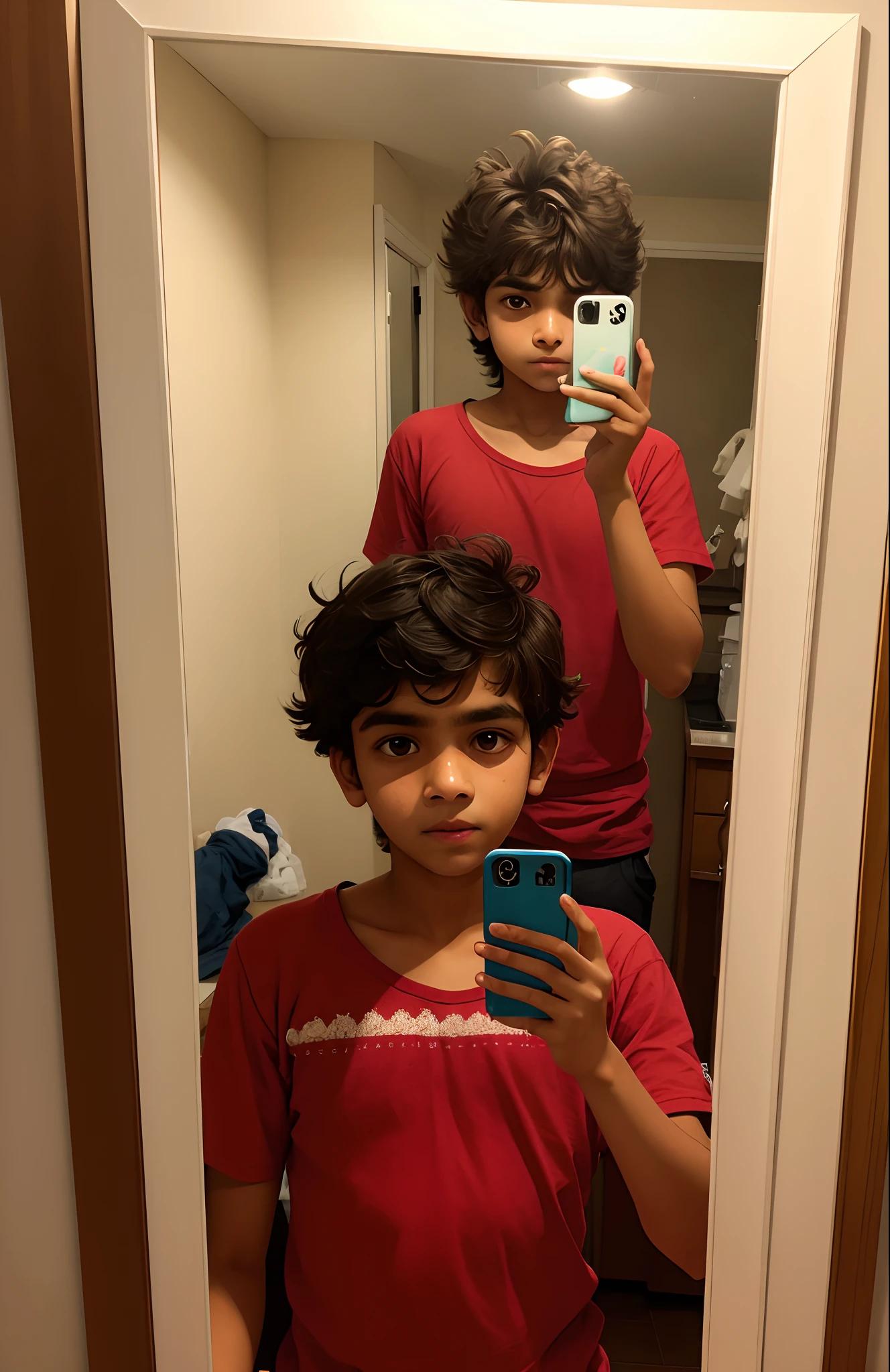Hot, 15 years, boy, messy hair, Indian, cute, mirror selfie