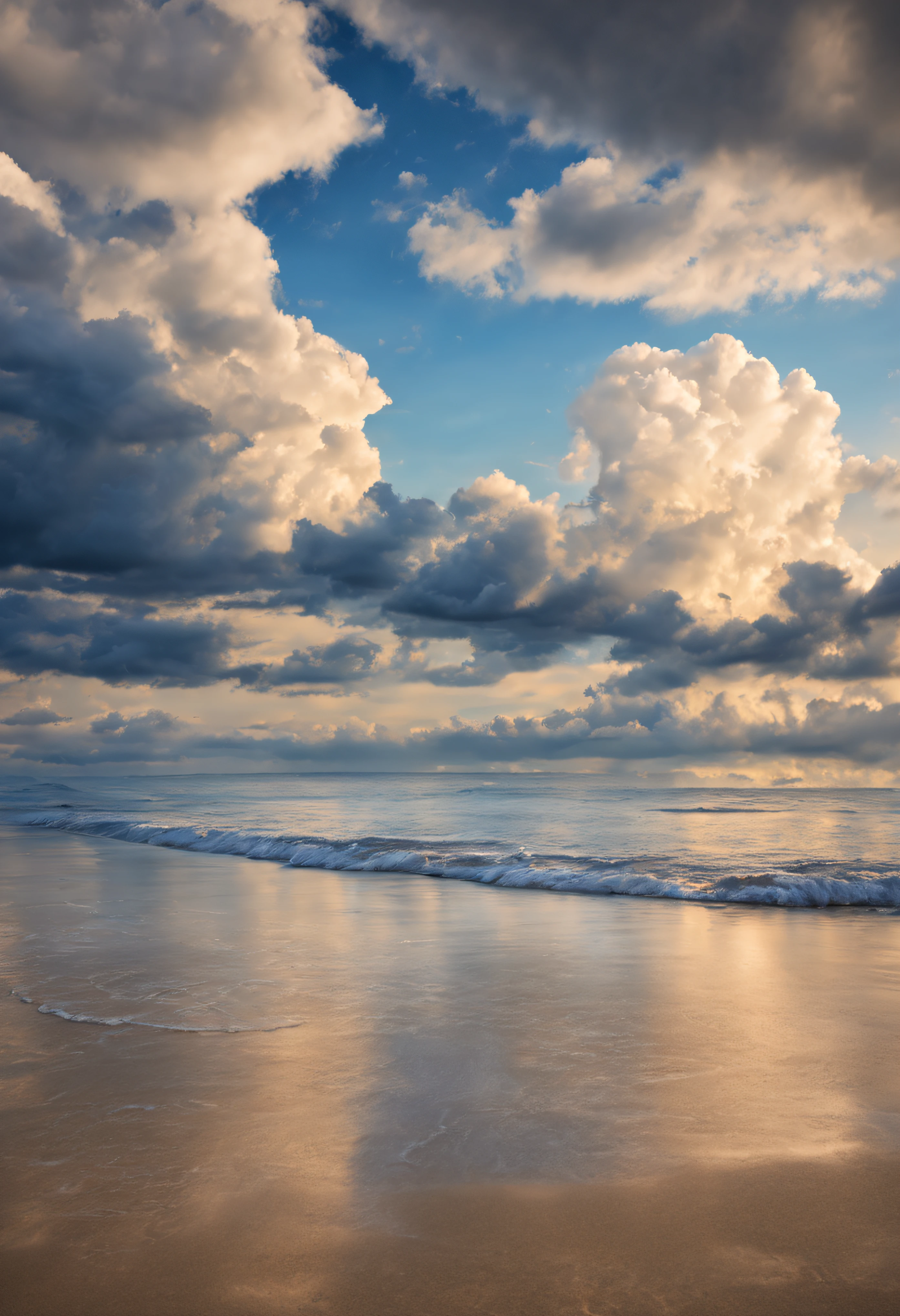 beach sea beautiful clouds detailed photo