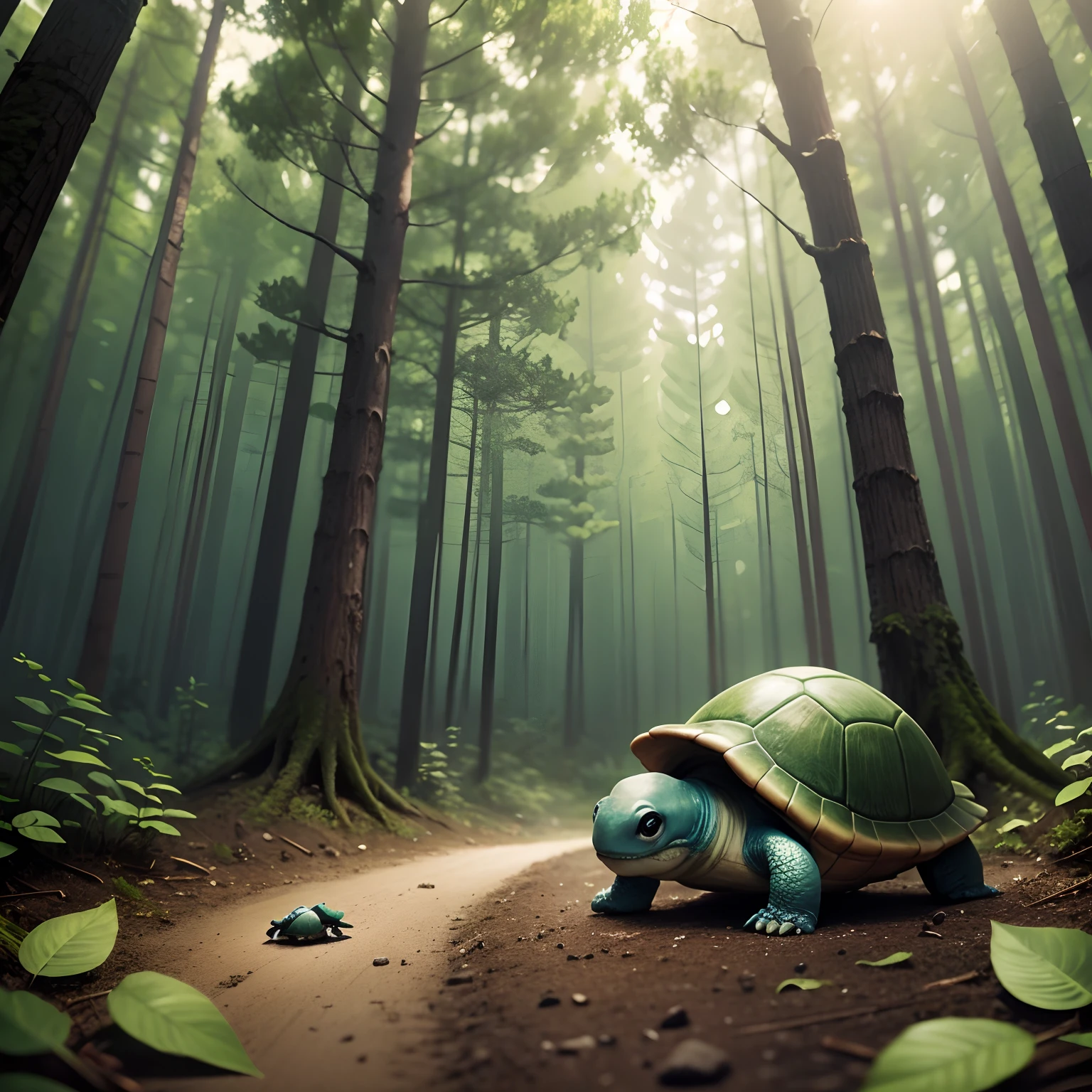 Once upon a time there was a little turtle named Timmy who lived in a forest