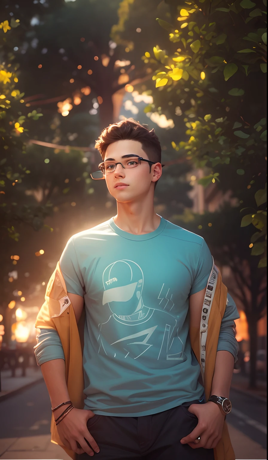 Teenage nerd with glasses