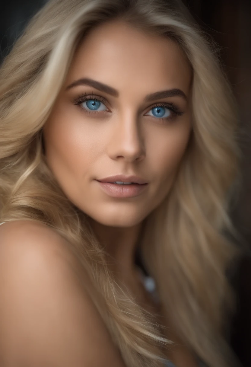 fille sexy aux yeux bleus, Portrait de Corinna Kopf, cheveux blonds et grands yeux, selfie of a young woman, ohne Maquillage, maquillage naturel, Look directly into the camera, Visage avec Artgram, dezentes Maquillage, Superbe photo du corps entier, dans la chambre, gros seins, Blonde, Latin, being sexy, in gym leggins,