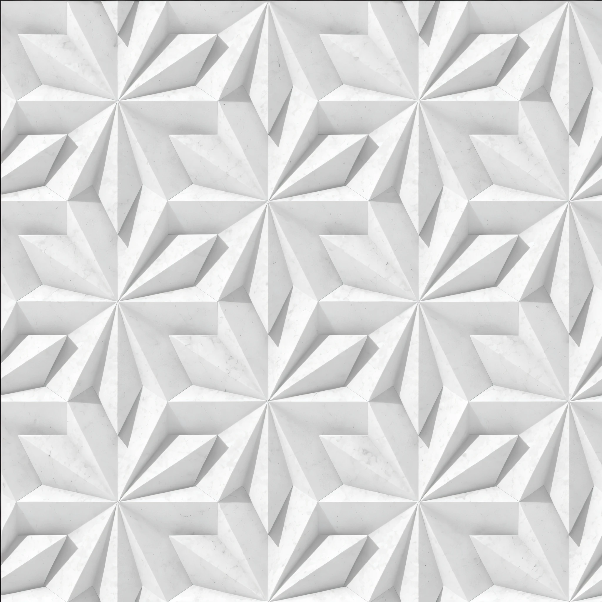 a closeup of a white wall with a triangle pattern, Fractais brancos, textura de ladrilho, an ambient occlusion render, tesselation, white panels, Angular dynamic white rock floor, textura do diamante, Ambient occlusion:3, subtle pattern, fundo branco, carved white marble, carved marble texture silk cloth