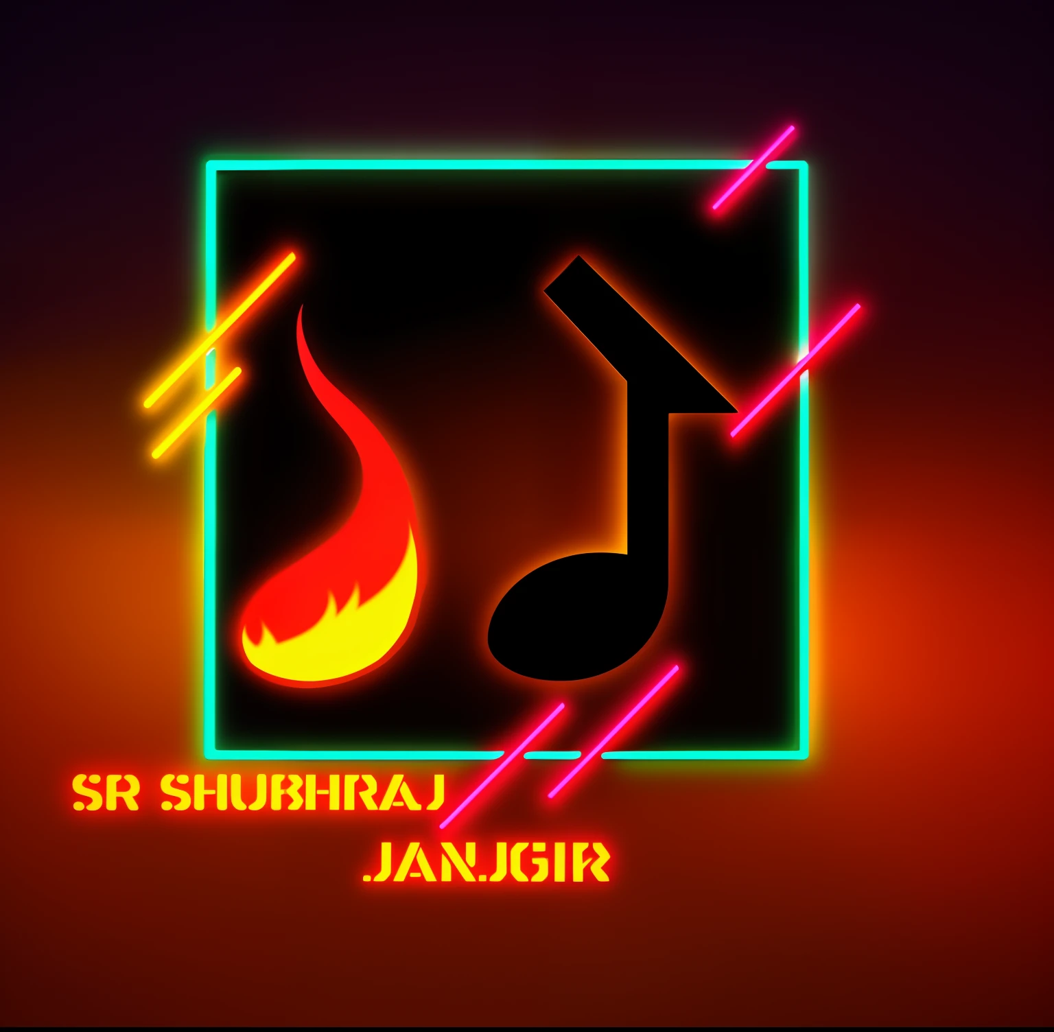 Change to 4d neon and fire style logo