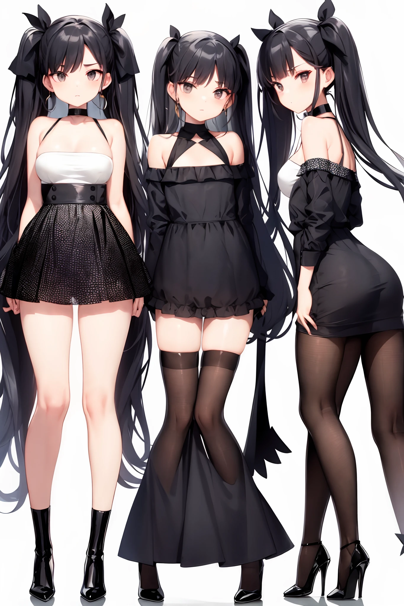 a fashion project, in cute style, the model must be front and back wearing the same outfit.