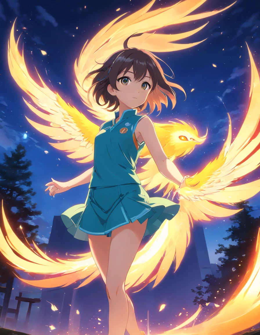 (best quality,4k,8k,highres,masterpiece:1.2),ultra-detailed,(realistic,photorealistic,photo-realistic:1.37),baby fire phoenix,very cute,pet,adorable,glimmering eyes,fluffy,feathers shining brightly,radiant colors,vivid shades,key to mythical kingdom,playful,outstretched wings,small beak,powerful talons,translucent flames,magical creature,sparkling aura,pure innocence,endangered species,precious wildlife,enchanted forest,firelight dancing,ethereal presence,floating gracefully,symbol of rebirth,bursting with energy,guardian of the skies,small yet mighty,celestial beauty,None