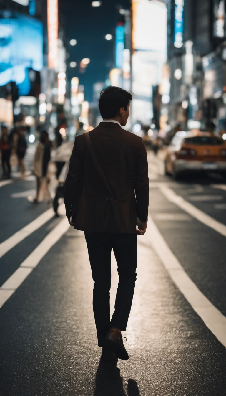 Against the backdrop of people walking at Shibuya intersection, Morning sky, natural light, Adjust the lighting to match the scene........., sharp, sharp, close up shot, shirt, Same move........, Half-body photo, japan, in Tokyo, In Tokyo Shinjuku, In NeoTokyo, dreamy, dreamy, Morning sky, Action Scenes, Marvel., sci-fi, lifelike, sharp, Half-body photo, Medium-distance photos
