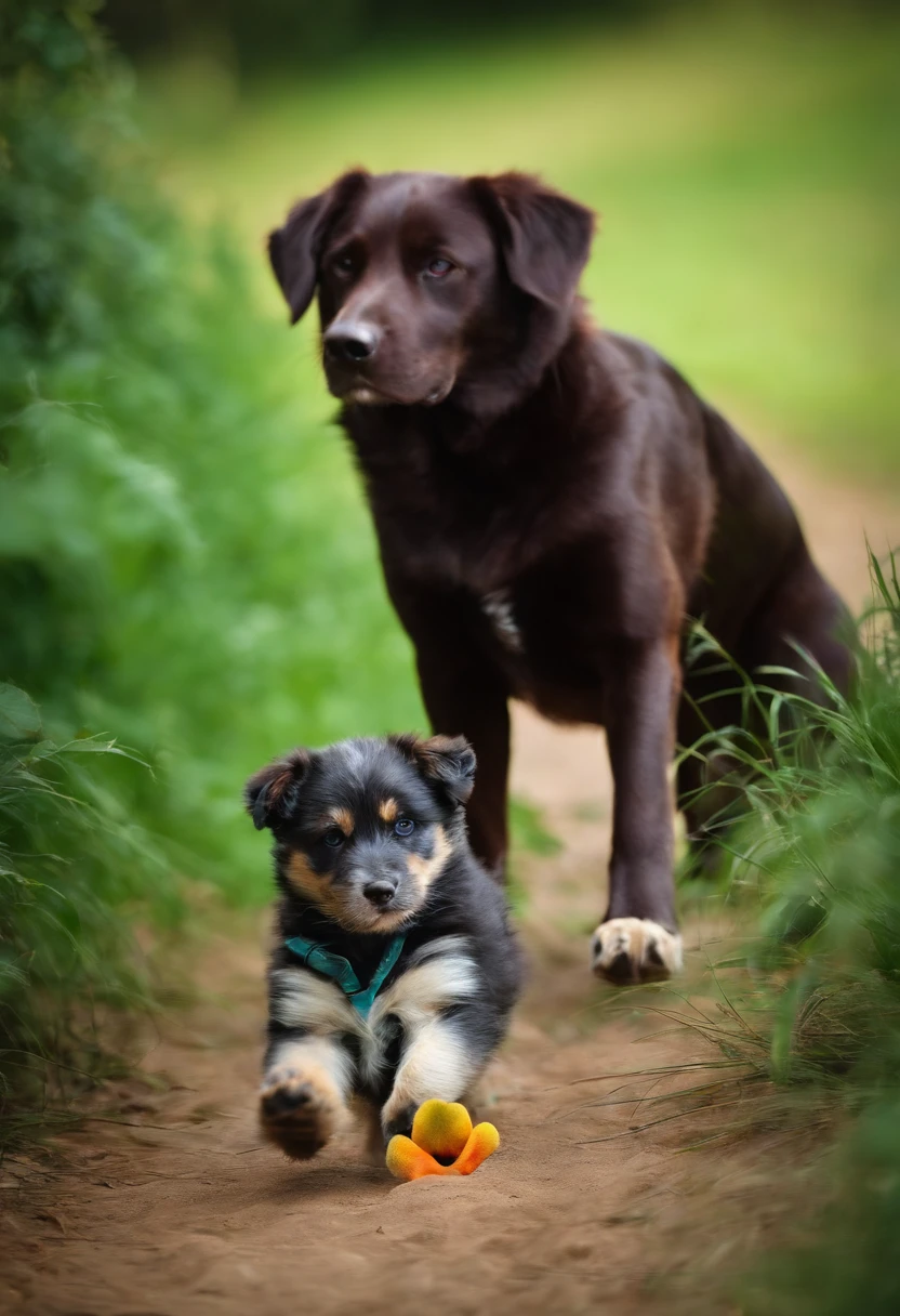 Colored dog paw prints