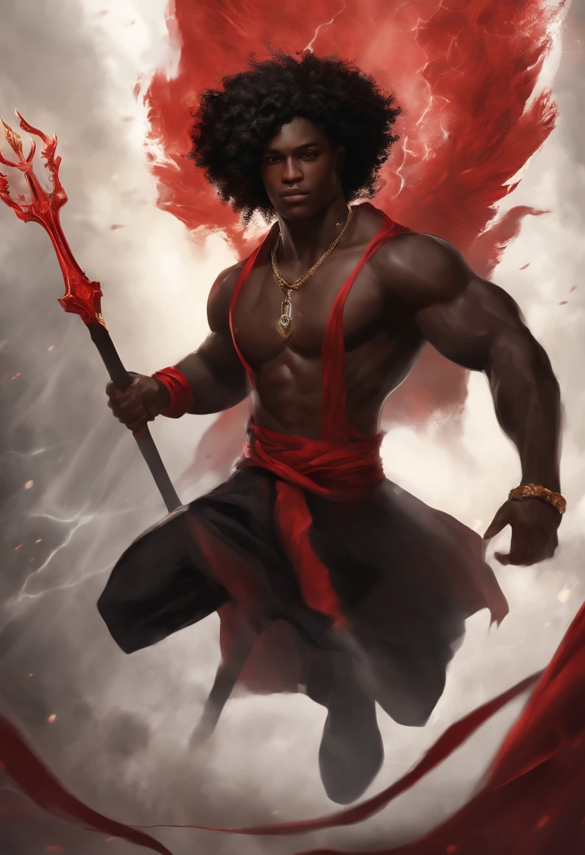 (best quality,highres,masterpiece:1.2),ultra-detailed,(realistic:1.37),(fantasy,kingdom) a black boy(19 years old:1.1) [red eyes], [red power], [tan to black color skin], [black cloth], behind him a [dark power], color eyes red [red eyes power], dark energey black [dark black energy out from his body], his body out from it dark power. fight a lot of devils and demons
