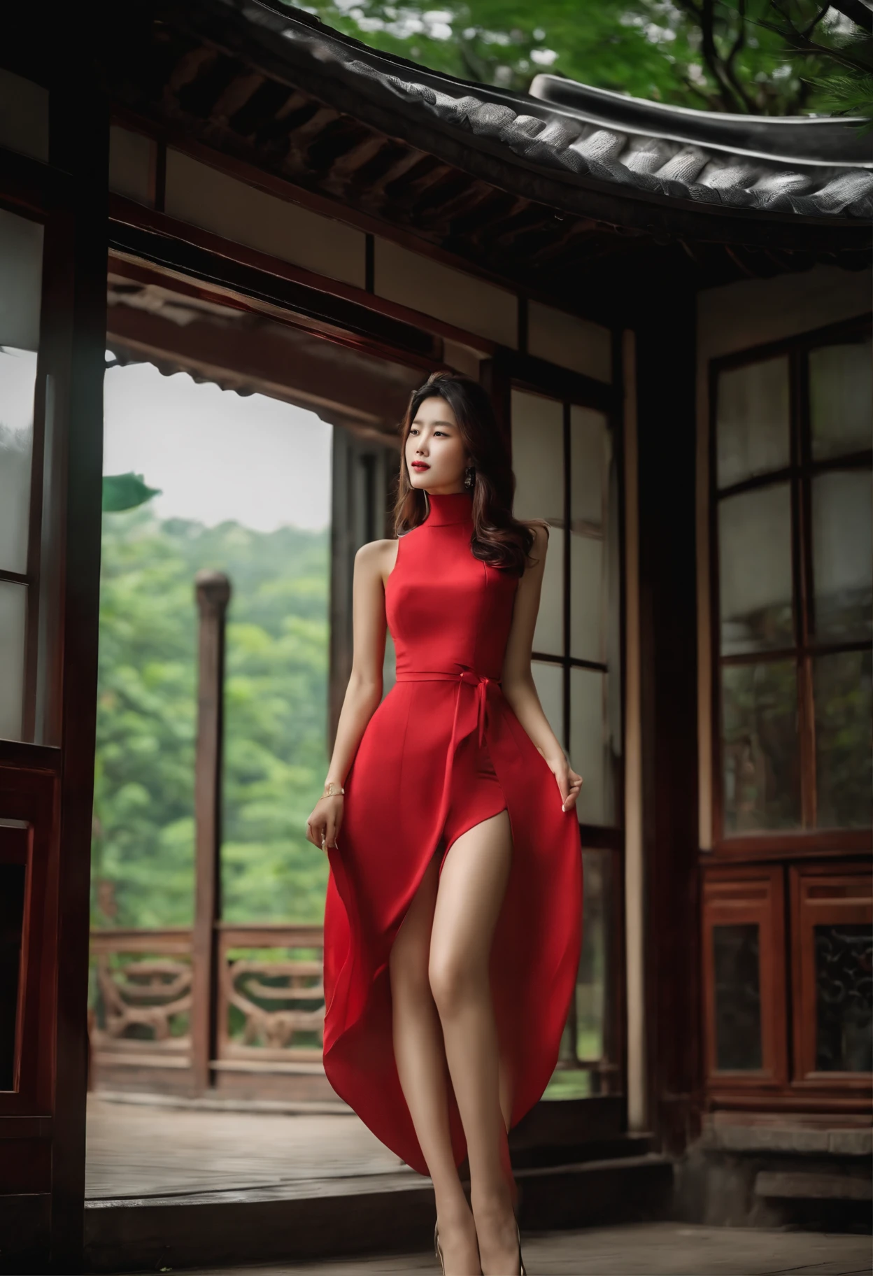 South Korean beauties,Small man's waist,Long legs