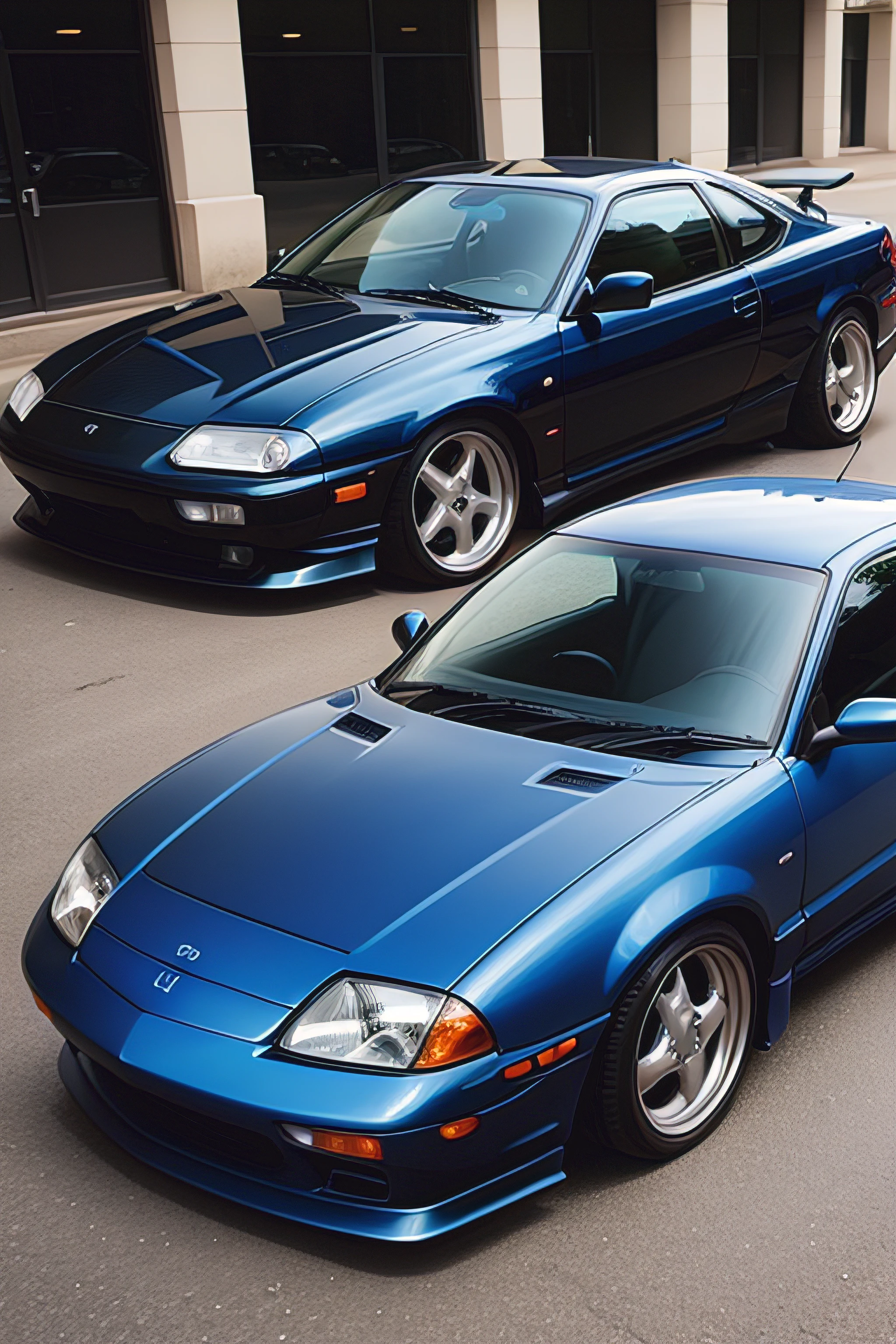 Blue 2001 Toyota Celica with black rims
